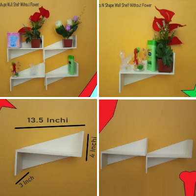 Picture of N Shape Wall Shelf Self Adhesive Punch free Decor Shelf (1 pcs shelf)