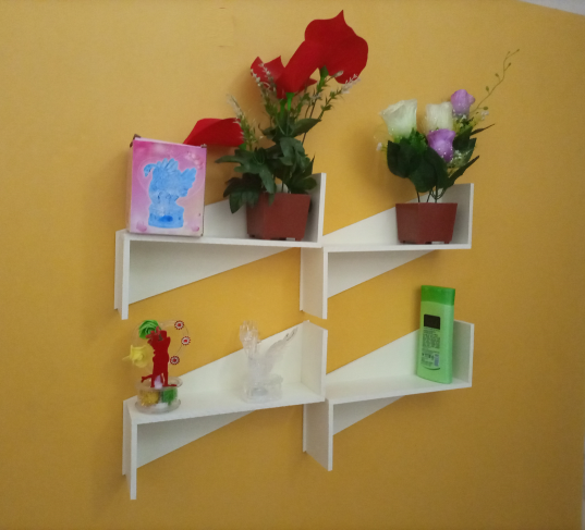 Picture of N Shape Wall Shelf Self Adhesive Punch free Decor Shelf (1 pcs shelf)