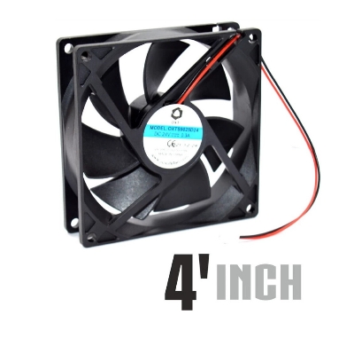 Picture of DC 12V 4 inch Cooling Fan Square Shape CPU or DIY Electronic Cabinet Cooler Cooling Fan Black