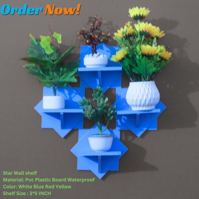 Picture of Star Wall Shelf Self Adhesive (4 Pcs Stand ) Waterproof Premium Quality.