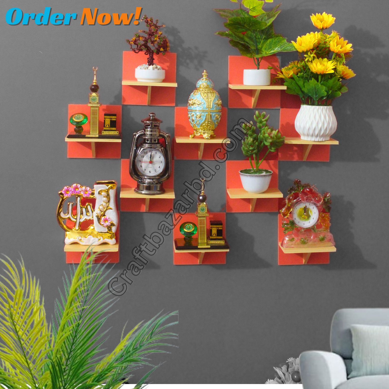 Picture of T Shape Wall Shelf Self Adhesive Waterproof (6 Pcs 1 Set) Premium Quality.