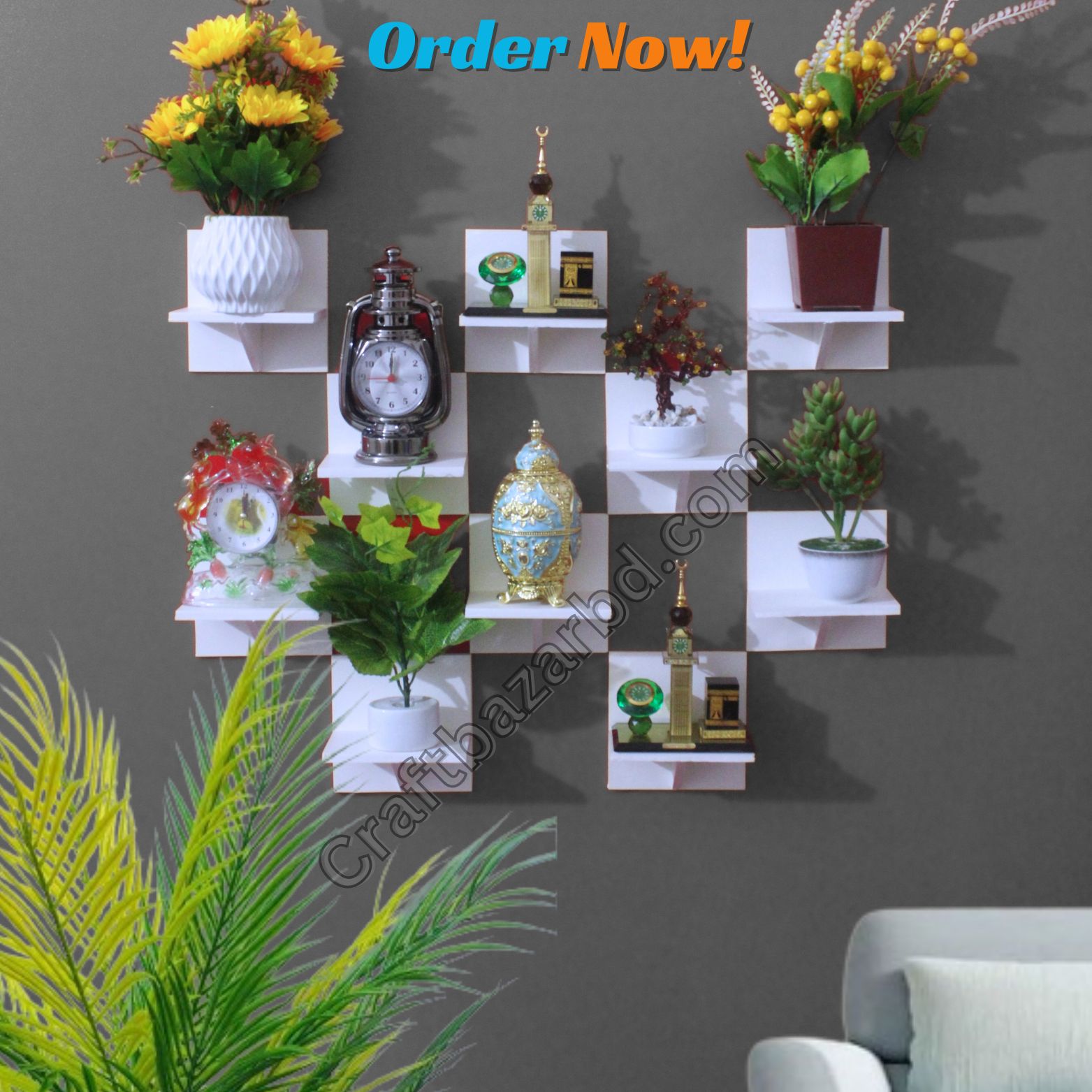 Picture of T Shape Wall Shelf Self Adhesive Waterproof (6 Pcs 1 Set) Premium Quality.