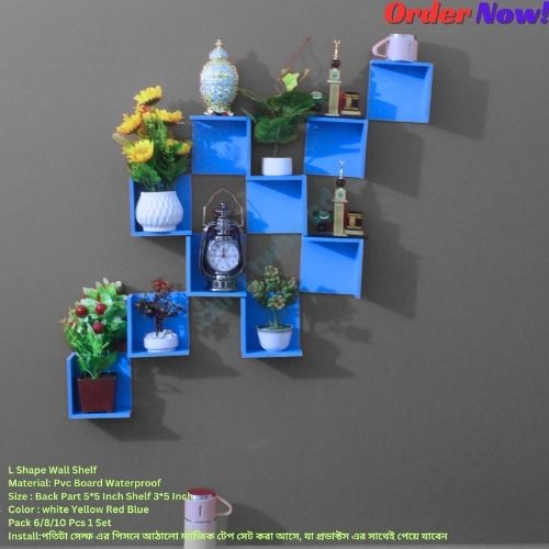 Picture of L Shape Wall Shelf Self Adhesive Punch Free Wall Décor (10 Pcs Stand 1 Set) Waterproof AndPremium Quality.