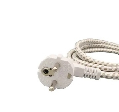 Picture of AC Power Supply Cord Plug Cable High Quality 2 pin White