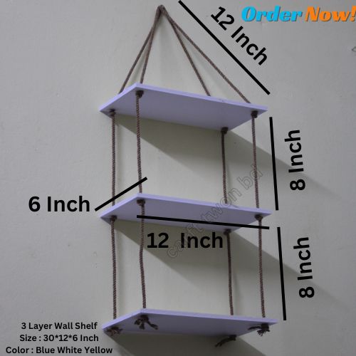 Picture of Wall Hanging Rope Shelf With Hanging Hook Foldable ,Waterproof And Premium Quality