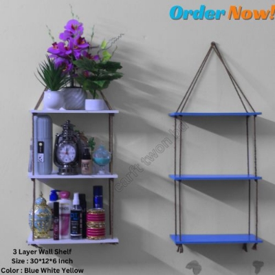 Picture of Wall Hanging Rope Shelf With Hanging Hook Foldable ,Waterproof And Premium Quality