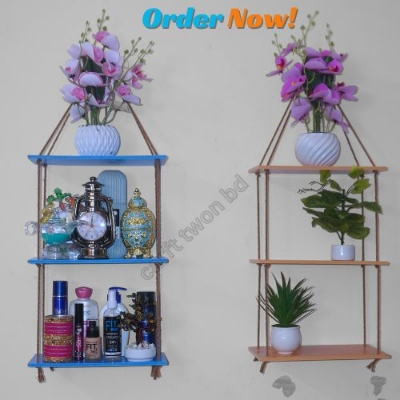 Picture of Wall Hanging Rope Shelf With Hanging Hook Foldable ,Waterproof And Premium Quality