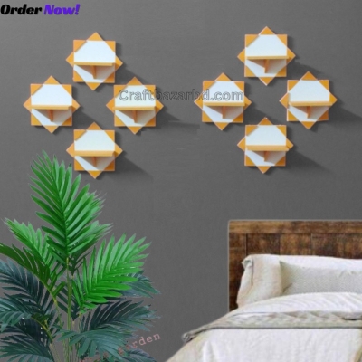 Picture of Light Star Wall Shelf . (8 Pcs 1 Set ) House Decorating Premium Quality Wall Shelf Self Adhesive Punch Free And Waterproof .