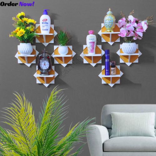 Picture of Light Star Wall Shelf . (8 Pcs 1 Set ) House Decorating Premium Quality Wall Shelf Self Adhesive Punch Free And Waterproof .