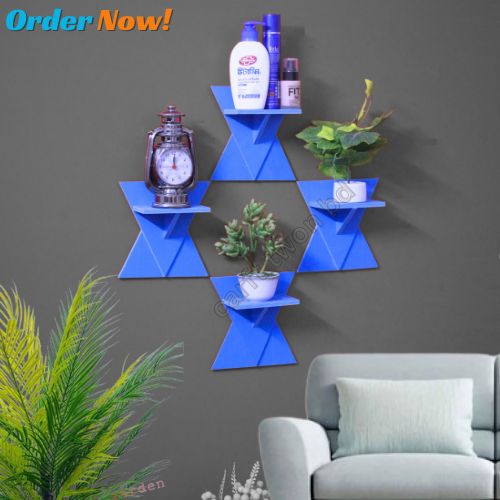 Picture of Floating Wall Shelf Self Adhesive Punch Free Wall Décor (4 Pcs 1 Set) Waterproof& Premium Quality