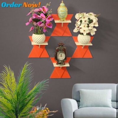 Picture of Floating Wall Shelf Self Adhesive Punch Free Wall Décor (4 Pcs 1 Set) Waterproof& Premium Quality