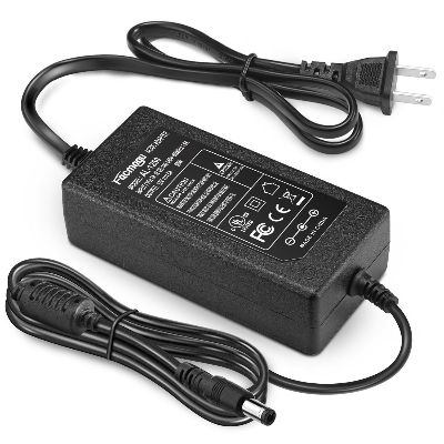 Picture of 12V 5A Power Adapter AC 100-220V to DC 60W Power Supply US Plug Switching PC Power Cord for LCD Monitor LED Strip Light DVR NVR Security Cameras System CCTV black