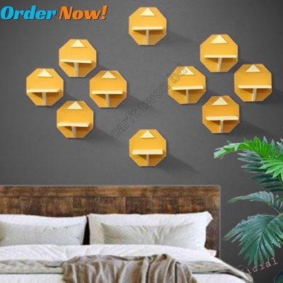 Picture of Semi Round Wall Shelf , Self Adhesive Punch Free Wall Décor Craft Item 8 Pcs 1 Set Waterproof And High Quality .