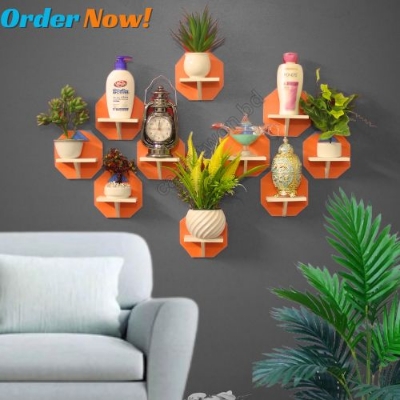 Picture of Semi Round Wall Shelf , Self Adhesive Punch Free Wall Décor Craft Item 8 Pcs 1 Set Waterproof And High Quality .