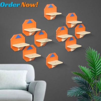 Picture of Semi Round Wall Shelf , Self Adhesive Punch Free Wall Décor Craft Item 8 Pcs 1 Set Waterproof And High Quality .