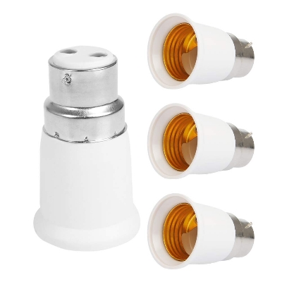 Picture of 2 psc Bulb Base Socket (B22 To E27) Converter Adapter White