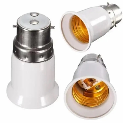 Picture of 2 psc Bulb Base Socket (B22 To E27) Converter Adapter White