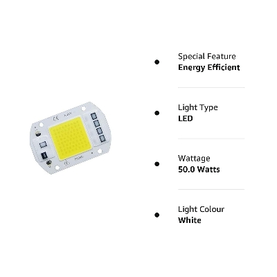 Picture of 50 Watt Direct AC 220V 50W Size 60x45mm COB SMD LED Light Chip White