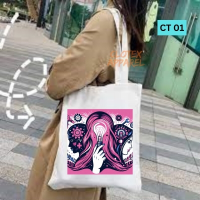 Picture of Btown Beautiful Designed Cotton Canvas Tote Bag With Zipper. [C T 01]