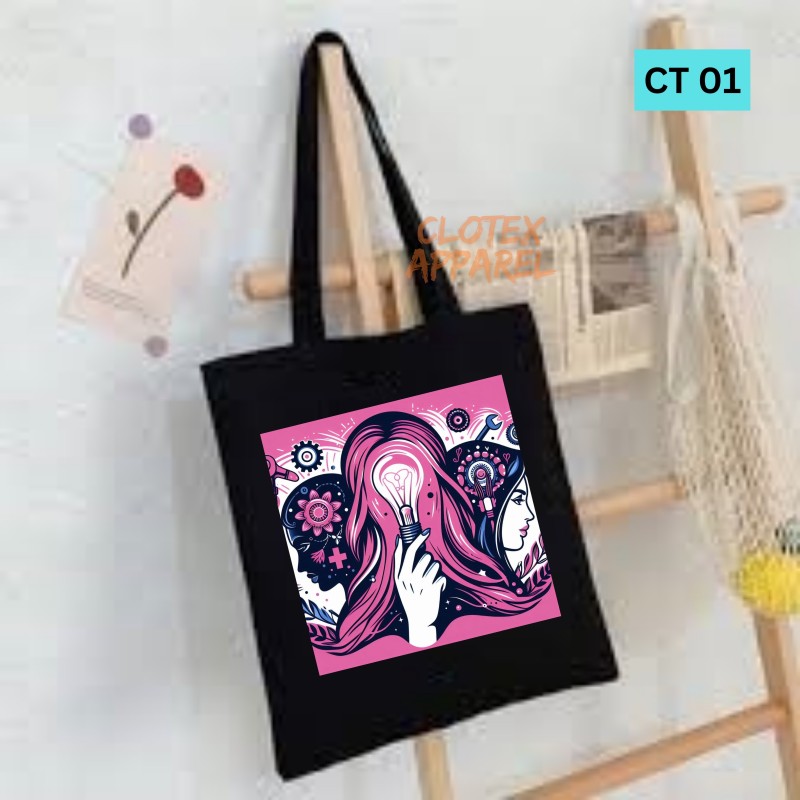 Picture of Btown Beautiful Designed Cotton Canvas Tote Bag With Zipper. [C T 01]