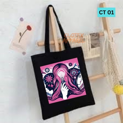 Picture of Btown Beautiful Designed Cotton Canvas Tote Bag With Zipper. [C T 01]