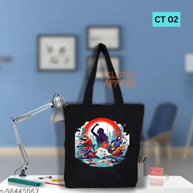 Picture of Btown Beautiful Designed Cotton Canvas Tote Bag With Zipper. [C T 02]