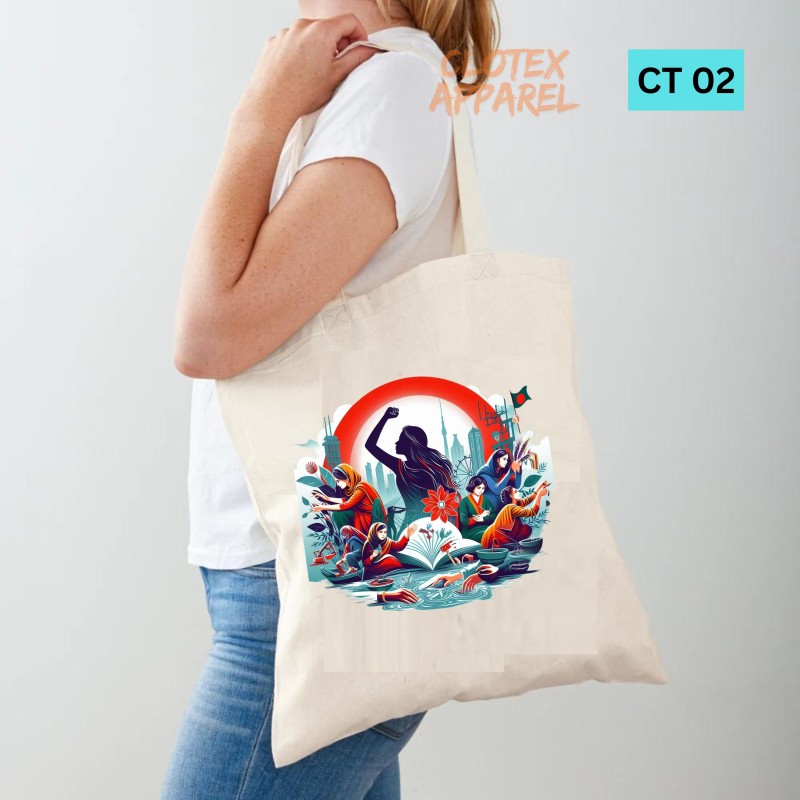 Picture of Btown Beautiful Designed Cotton Canvas Tote Bag With Zipper. [C T 02]