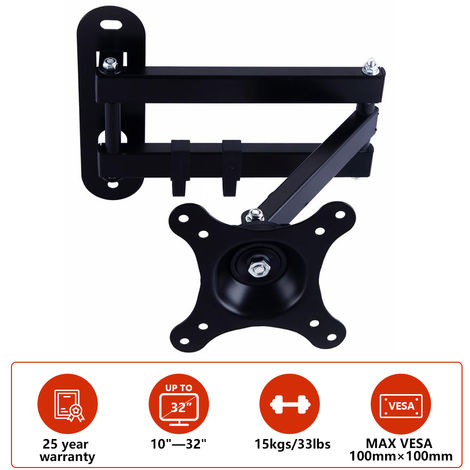 Picture of TV Wall Mount Bracket Tilt Swivel for 14 16 18 20 21 22 23 24 26 27 32 inch  LCD LED PLASMA Black