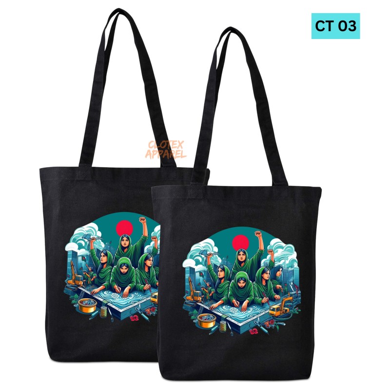 Picture of Btown Beautiful Designed Cotton Canvas Tote Bag With Zipper. [C T 03]