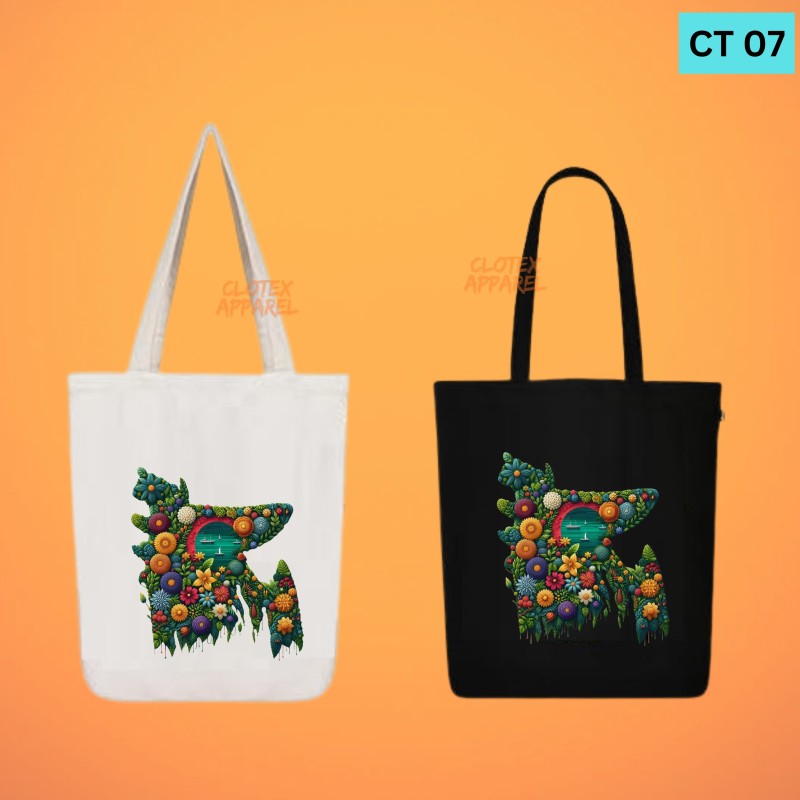 Picture of Btown Beautiful Designed Cotton Canvas Tote Bag With Zipper. [C T 07]