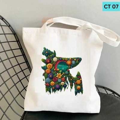 Picture of Btown Beautiful Designed Cotton Canvas Tote Bag With Zipper. [C T 07]