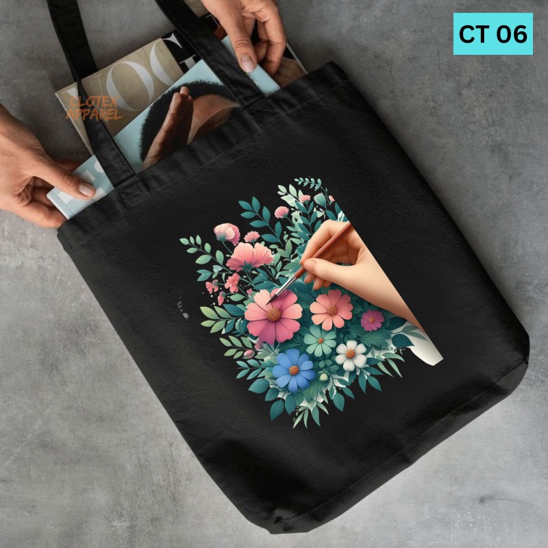 Picture of Btown Beautiful Designed Cotton Canvas Tote Bag With Zipper. [C T 06]