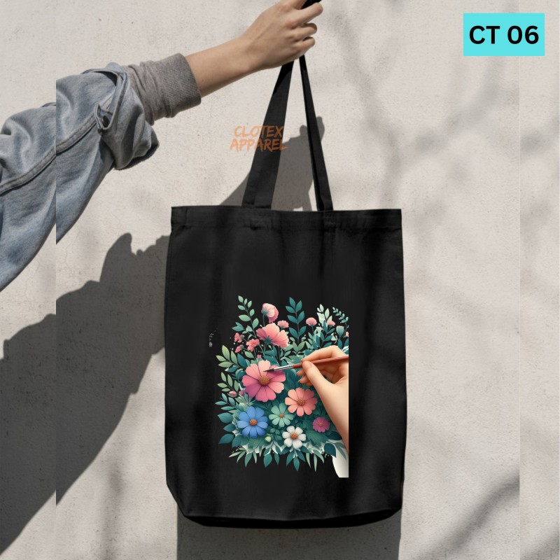 Picture of Btown Beautiful Designed Cotton Canvas Tote Bag With Zipper. [C T 06]