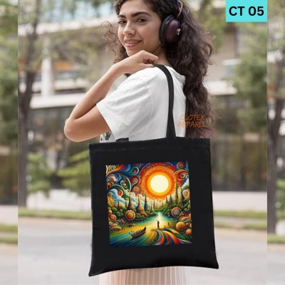 Picture of Btown Beautiful Designed Cotton Canvas Tote Bag With Zipper. [C T 05]