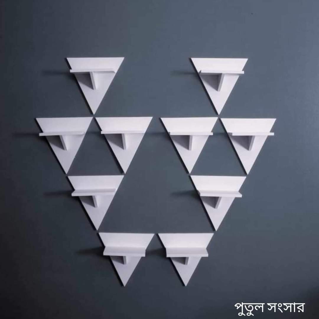 Picture of Square Shape Wall Shelf Without Flower . Self Adhesive Punch Free Wall Decor Waterproof Premium Quality.