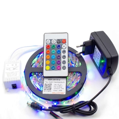Picture of RGB Led Strip Light 2835 ( 16 Feet long) 5 meter 3 colour strip 300 Leds waterproof DC12V 60Leds/M Flexible Lighting Ribbon Tape Lamp RGB Strip Multicolor