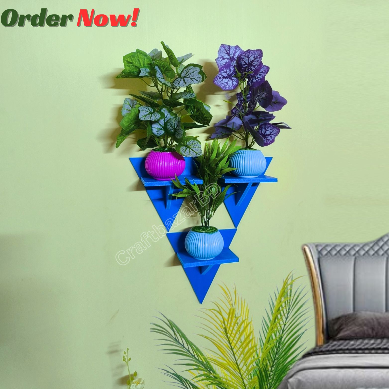 Picture of Triangle Wall Shelf Self Adhesive Punch Free Premium Quality Premium Quality