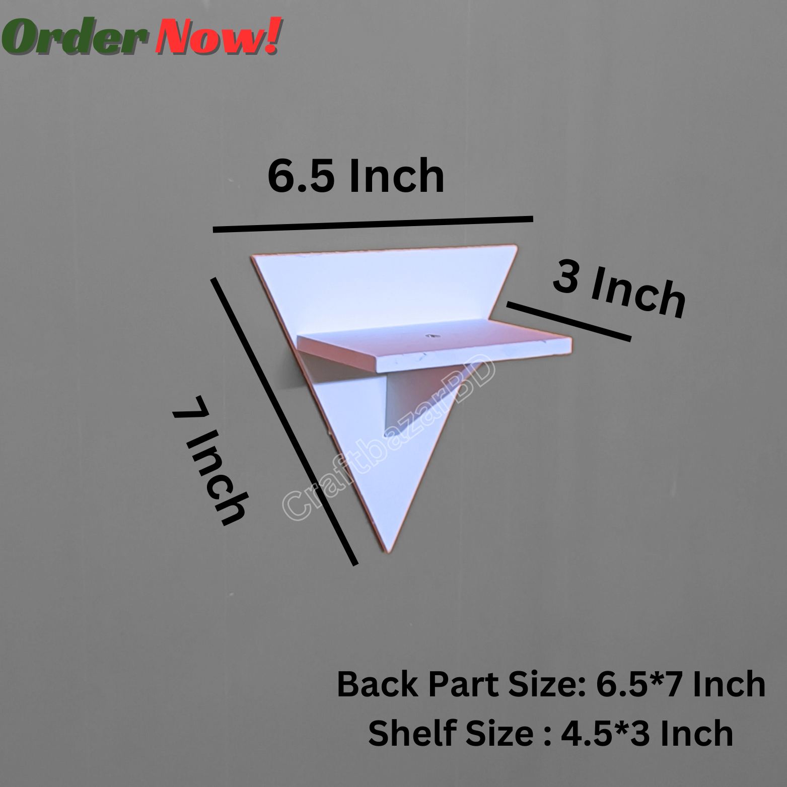 Picture of Triangle Wall Shelf Self Adhesive Punch Free Premium Quality Premium Quality