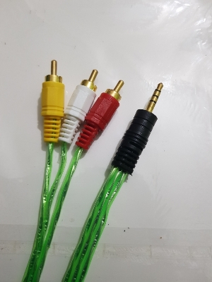 Picture of Audio Video AV Cable 3.5mm Headphone Jack 1:3 RCA TV Cable DV Digital Camera CD Player MP3 MP4 AV Out Cable Multicolor