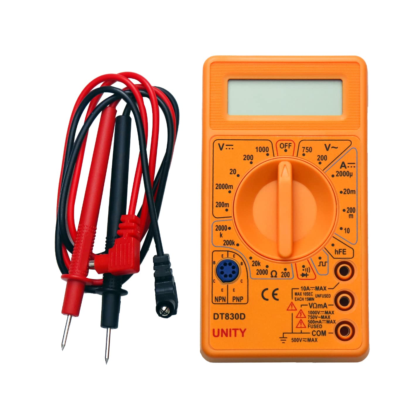 Picture of Digital Multi Meter Dt830D Ac/Dc Measuring Voltage Current (Model No: Dt-830D) - Multimeter Orange