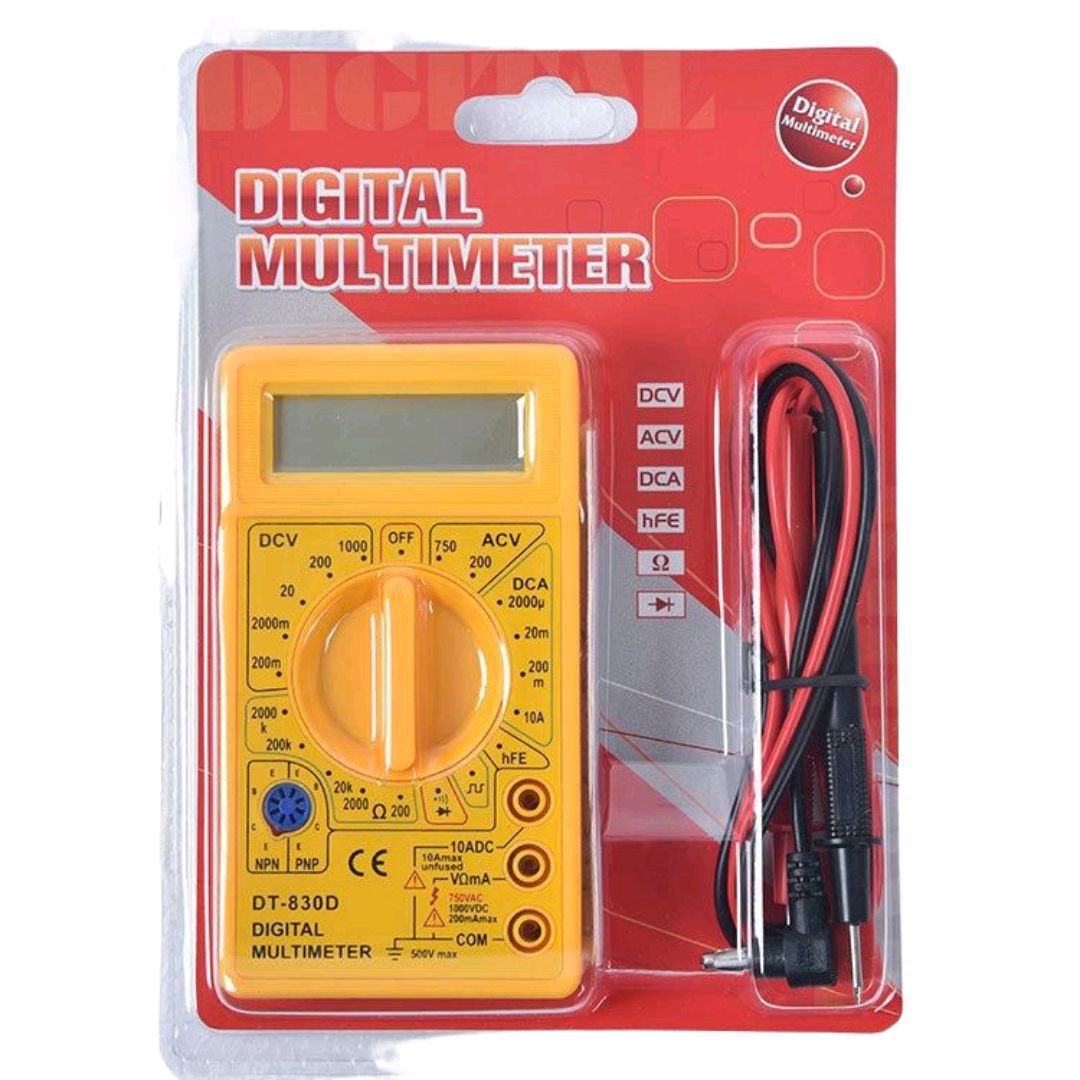 Picture of Digital Multi Meter Dt830D Ac/Dc Measuring Voltage Current (Model No: Dt-830D) - Multimeter Orange