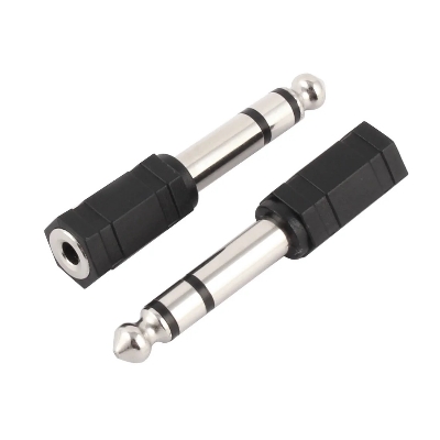 Picture of Microphone 6.5mm Male to 3.5mm Female Audio Plug Black