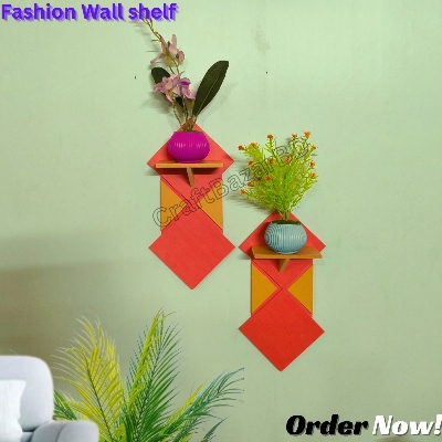 Picture of Fashion Wall Shelf Without Flower . Self Adhesive Punch Free Wall Decor (1/3/5 Pcs 1 Set ) Premium Quality And Waterproof .
