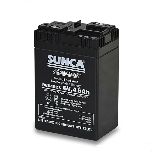 Picture of Sunca 6V 4.5Ah Sealed Lead-Acid Rechargeable Battery For Fan,Ups, Toys, Solar Etc Black