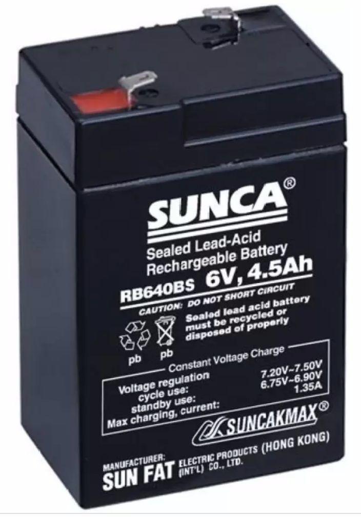 Picture of Sunca 6V 4.5Ah Sealed Lead-Acid Rechargeable Battery For Fan,Ups, Toys, Solar Etc Black