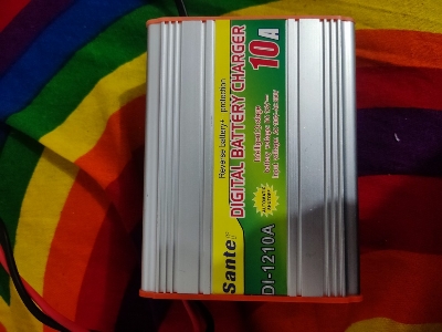 Picture of 12v 10A Intelligent Battery Charger / 12 Volt Battery Charger 10 Ampere Analog Display Automatic Fast Charging Silver