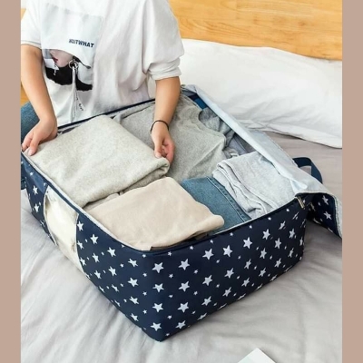 Picture of Storage Bags. Lovely Printing polester Clothing Storage Bags. Quilt Storage Bags. Folding Storage Organizer For Home.