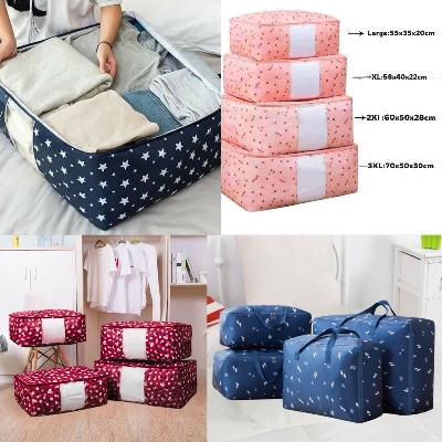 Picture of Storage Bags. Lovely Printing polester Clothing Storage Bags. Quilt Storage Bags. Folding Storage Organizer For Home.