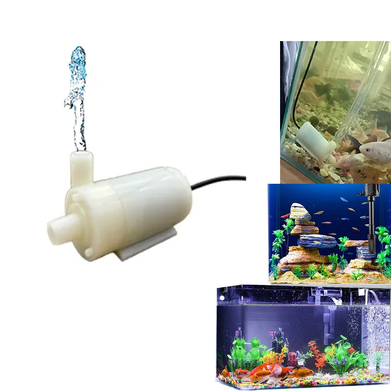 Picture of 3-5 Volt USB Mini Submersible DC Water Pump 120L/H for Aquarium White,200 gm