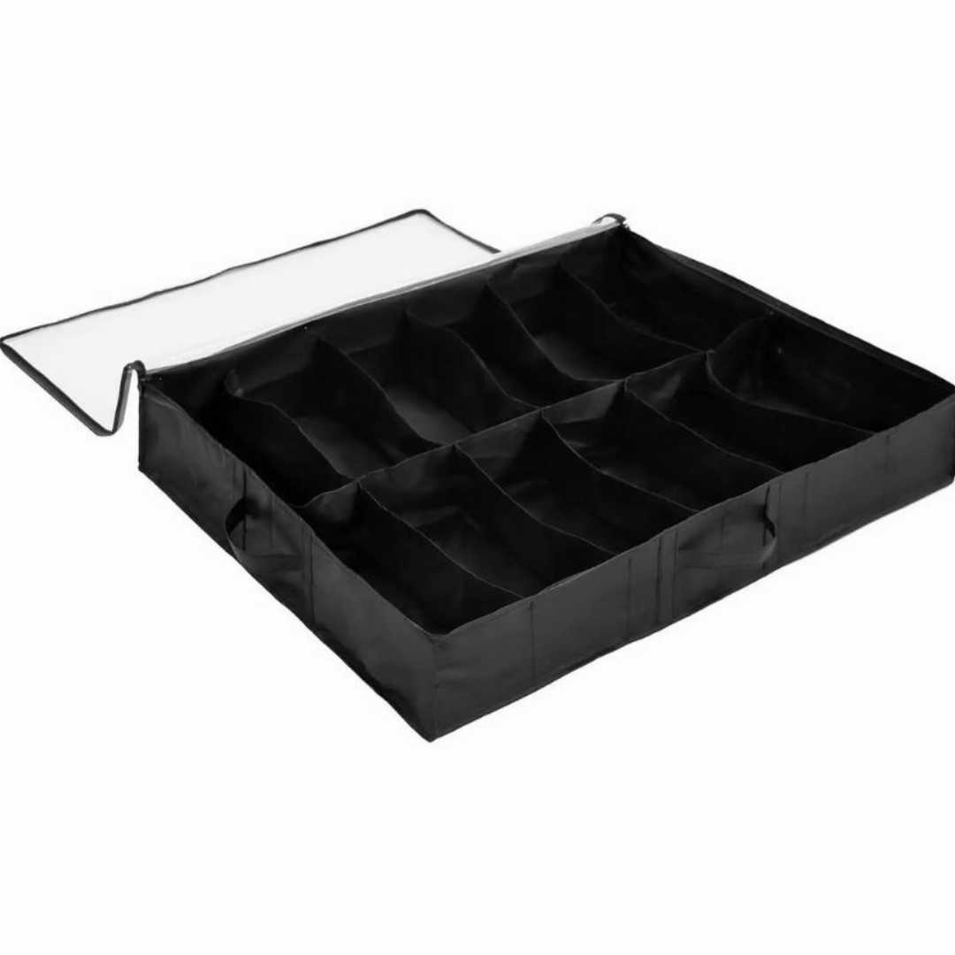 Picture of Bed Shoe Storage Box 12 Grid Transparent Foldable Drawer Type Separator Box Closet Dustproof Zapatero Organizador De Zapatos